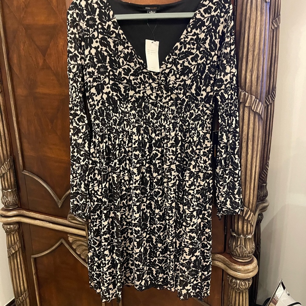 BCBGMaxAzria Monochrome Long Sleeve Dress